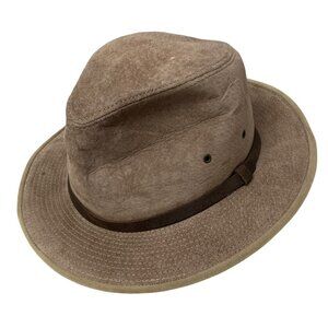 HENSCHEL Mens Outback Hat Size Large Brown Faux Suede Aussie Cowboy